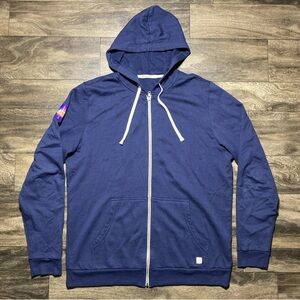 Marine Layer Afternoon Hoodie Men's Large True Navy Full Zip Fleece Made in USA